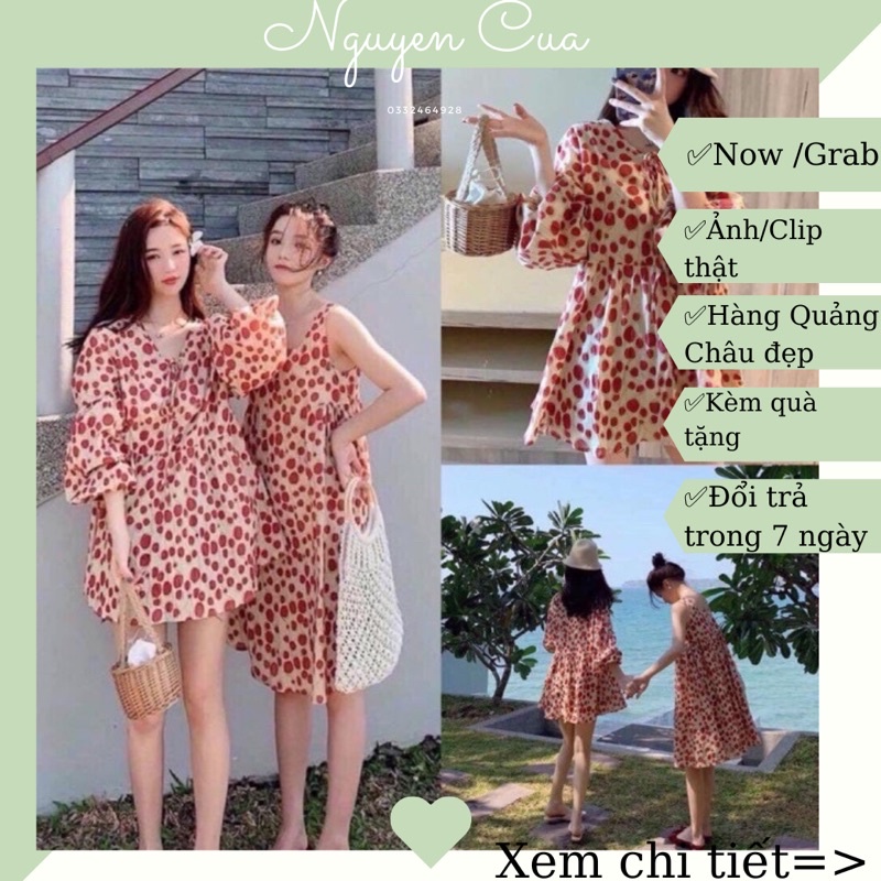 Đầm Nữ Dáng Suông chấm bi dáng bbd bạn thân 🌈hÀng QC xịn bán lẻ