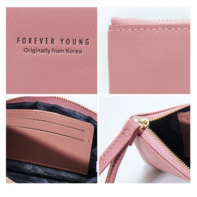 [FREESHIP, HỎA TỐC]ví Forever Young mẫu dài xinh đựng vừa điện thoại 6,2inch, thẻ ngân hàng, tiền mặt, giấy tờ - VI00330