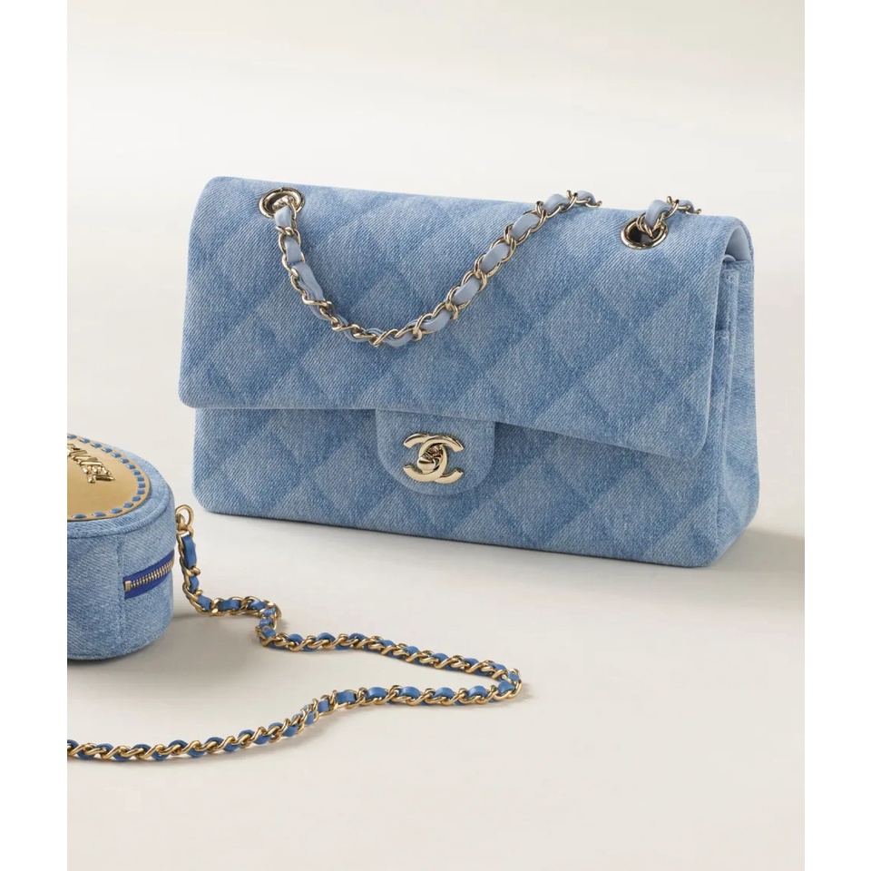 Túi Xách Denim / Vàng Sáng 20Cm Không Hộp