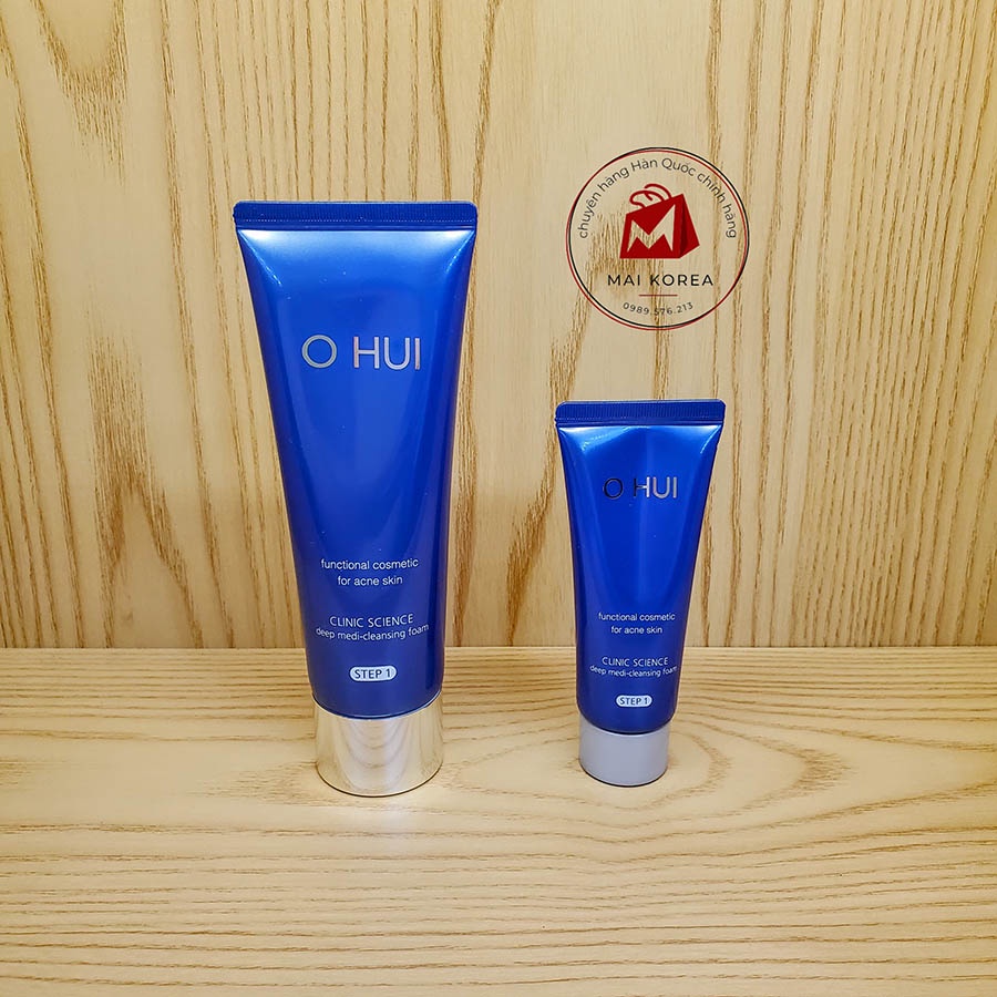 Set sữa rửa mặt OHUI CLINIC SCIENCE xanh cho da mụn cao cấp