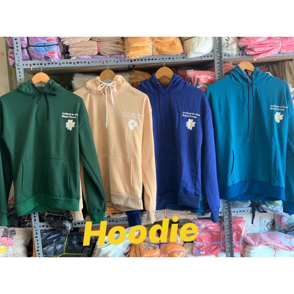 Áo khoác Hoodie unisex nam nữ đều mặc được | Áo khoác nỉ hoa cúc