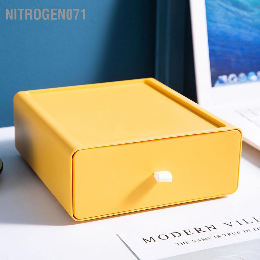 Nitrogen071 Hộp lưu trữ trên máy tính để bàn Thiết kế ngăn kéo Chịu tải mạnh có thể xếp chồng lên nhau cho văn phòng phẩm