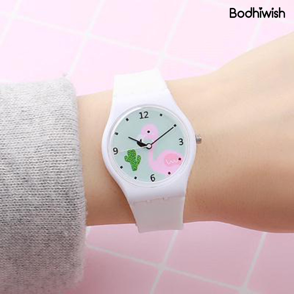 Đồng Hồ Đeo Tay Dây Nhựa Hình Chim Hồng Hạc Dễ Thương Cho Bé | BigBuy360 - bigbuy360.vn