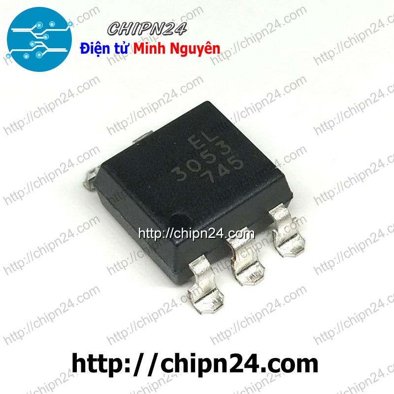 [2 CON] IC EL3053 SOP-6 Đen (SMD Dán) MOC3053S MOC3053 EL3053S EL 3053)