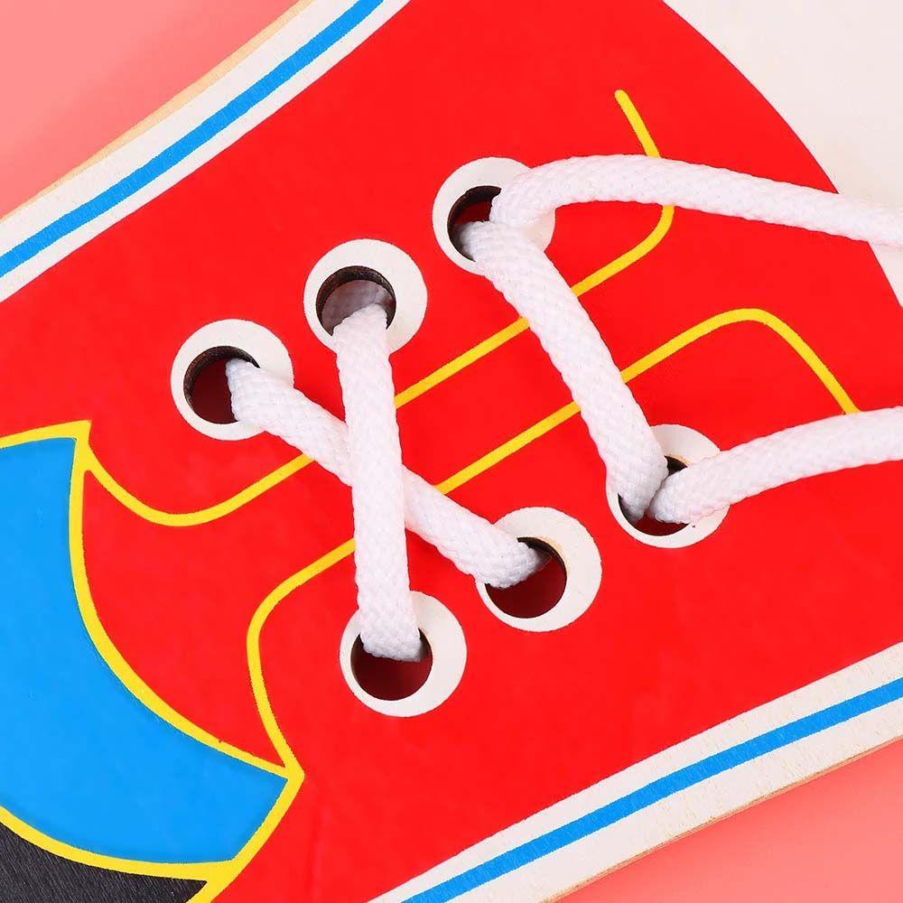 Đồ Chơi Xếp Hình Giày Buộc Dây Giày Bằng Gỗ Giáo Dục Sớm Cho Bé