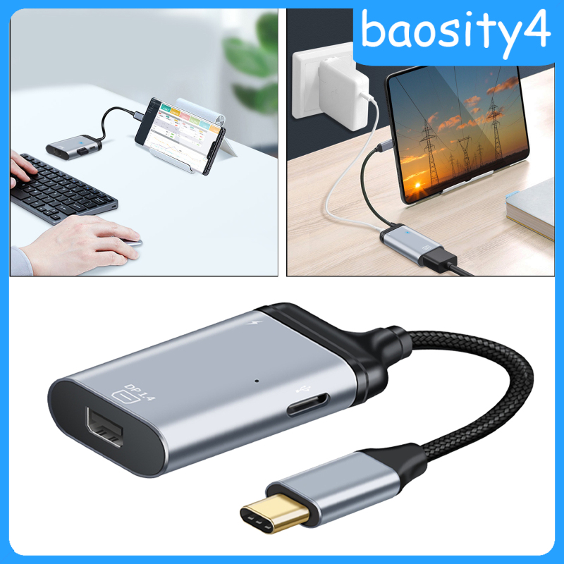 [baosity4]Portable 4 in 1 4K Cable USB 2.0 Type C to HDMI Adapter Mini Hub VGA DP for  Pro HDMI to USB C Adapter