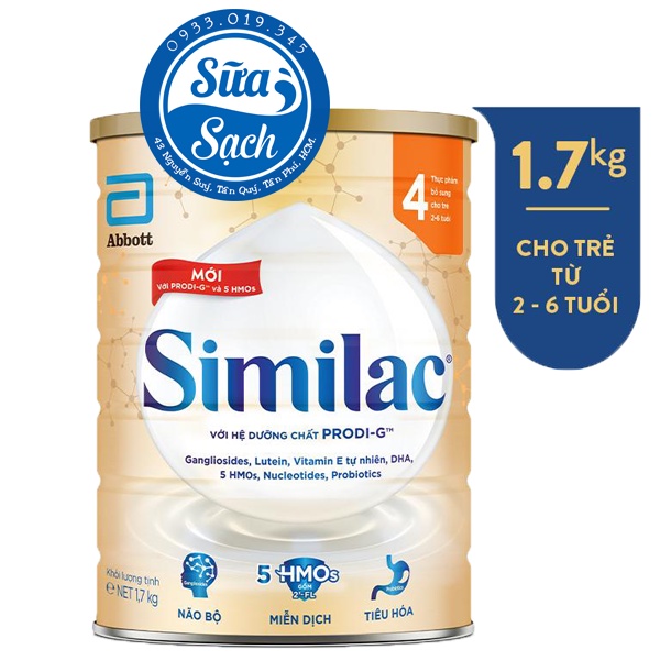 Sữa Bột Similac IQ 4 Dinh Dưỡng 5G HMO Hương Vani 900gr/1.7kg