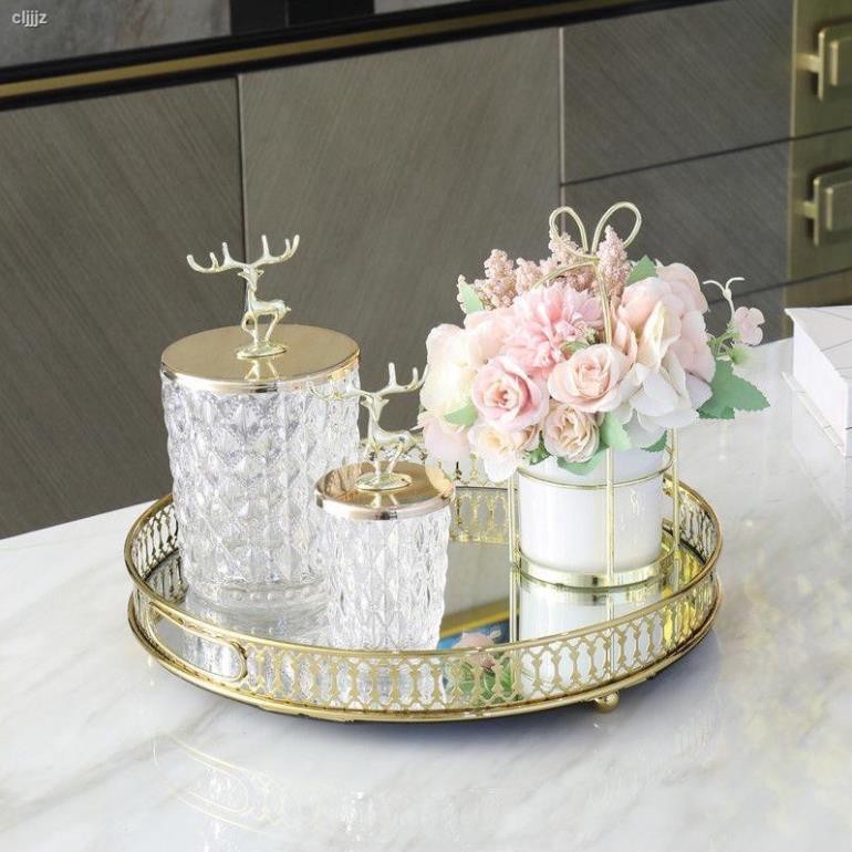 [SẴN]Khay gương Decor phong cách Bắc Âu, Khay trang trí, đựng hoa quả để bàn phòng khách siêu xinh mẫu mới