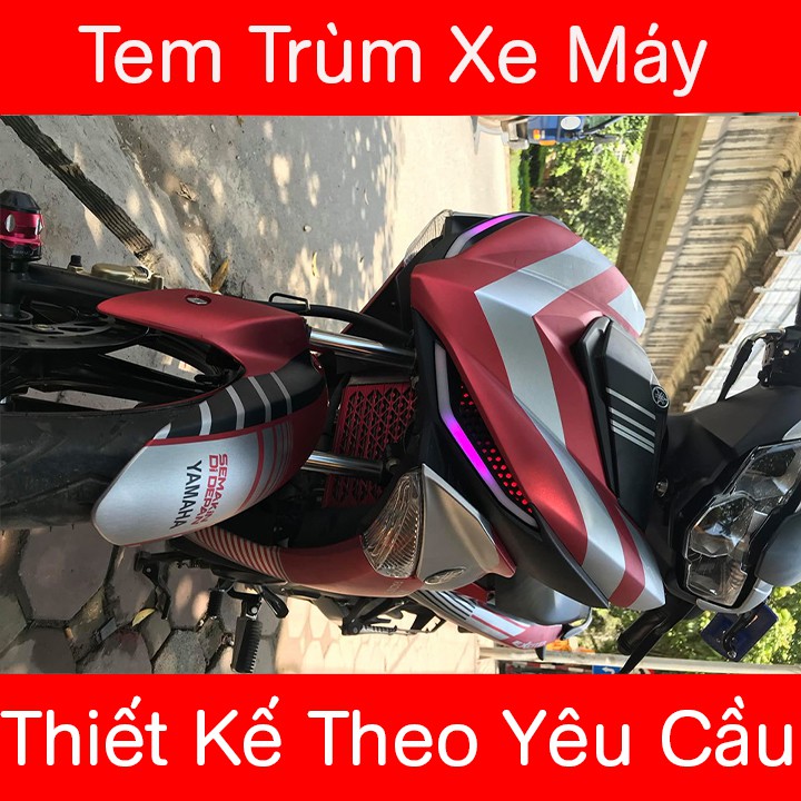 Tem Trùm Xe Exciter 150 Đỏ Trắng Đen Chất