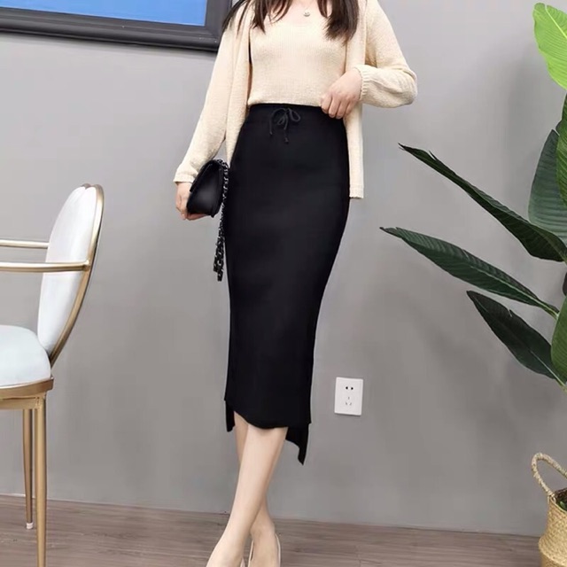 Chân váy len ôm dáng bút chì đen ( ảnh h chụp)nói | BigBuy360 - bigbuy360.vn