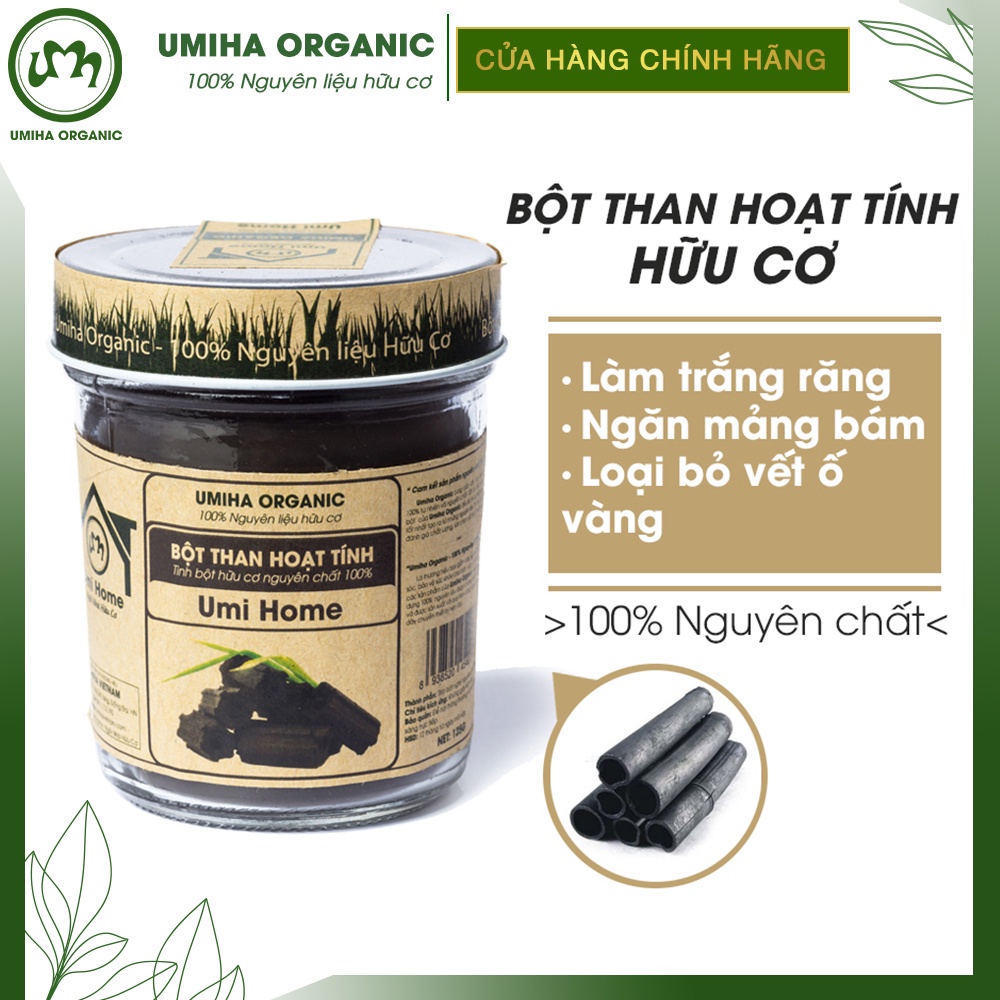 Than Hoạt Tính trắng răng hữu cơ UMIHOME - Than tre làm trắng răng tự nhiên không ê buốt, giúp sạch mảng bám và cao răng