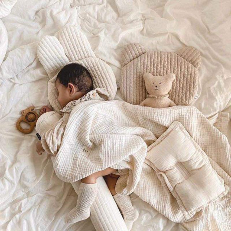 Gối gấu thỏ thêu hoạ tiết Hàn Quốc cho bé