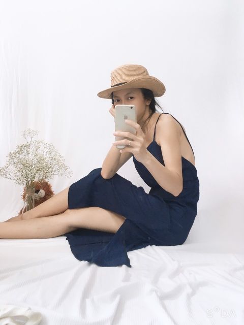 Đầm maxi xẻ tà hở lưng (3 màu)