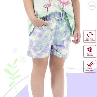 Quần Short KAKI Cho Bé Gái Tới Size Đại. Quần Short Kaki Hoa BG Gấp Gấu 7-11