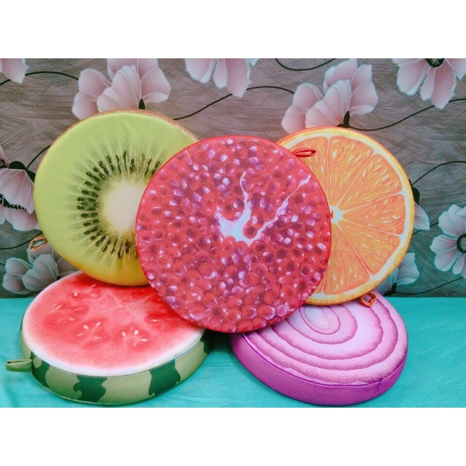 Gối tròn trái cây