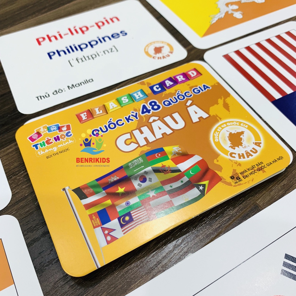 Thẻ Học Cờ Các Nước Trên Thế Giới- Flashcard Song Ngữ Quốc Kỳ Các Quốc Gia Trên Thế Giới Bibo