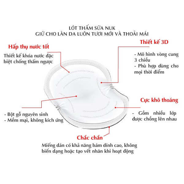 [Có bán lẻ] Miếng lót thấm sữa NUK dùng 1 lần NU21454