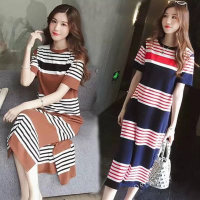 Váy cho con ti dáng suông, chất cotton mềm mát, có thể mặc bầu và sau sinh cho con bú