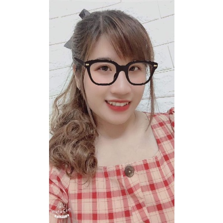 Áo sơ mi kẻ nữ cổ vuông, chất thô nhẹ mát, che bắp tay