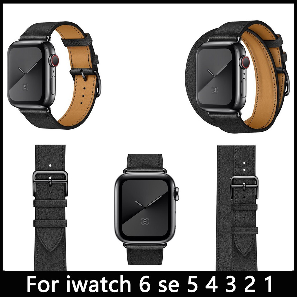 HERMES Dây Đeo Da Cao Cấp 38mm - 40mm / 42mm - 44mm Cho Apple Watch Series 6 / Se / 5 / 4 / 3 / 2 / 1