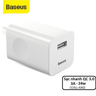 Củ sạc - cốc sạc nhanh baseus ccall-ax02 3a / 24w 3.0 quick charger chống cháy nổ