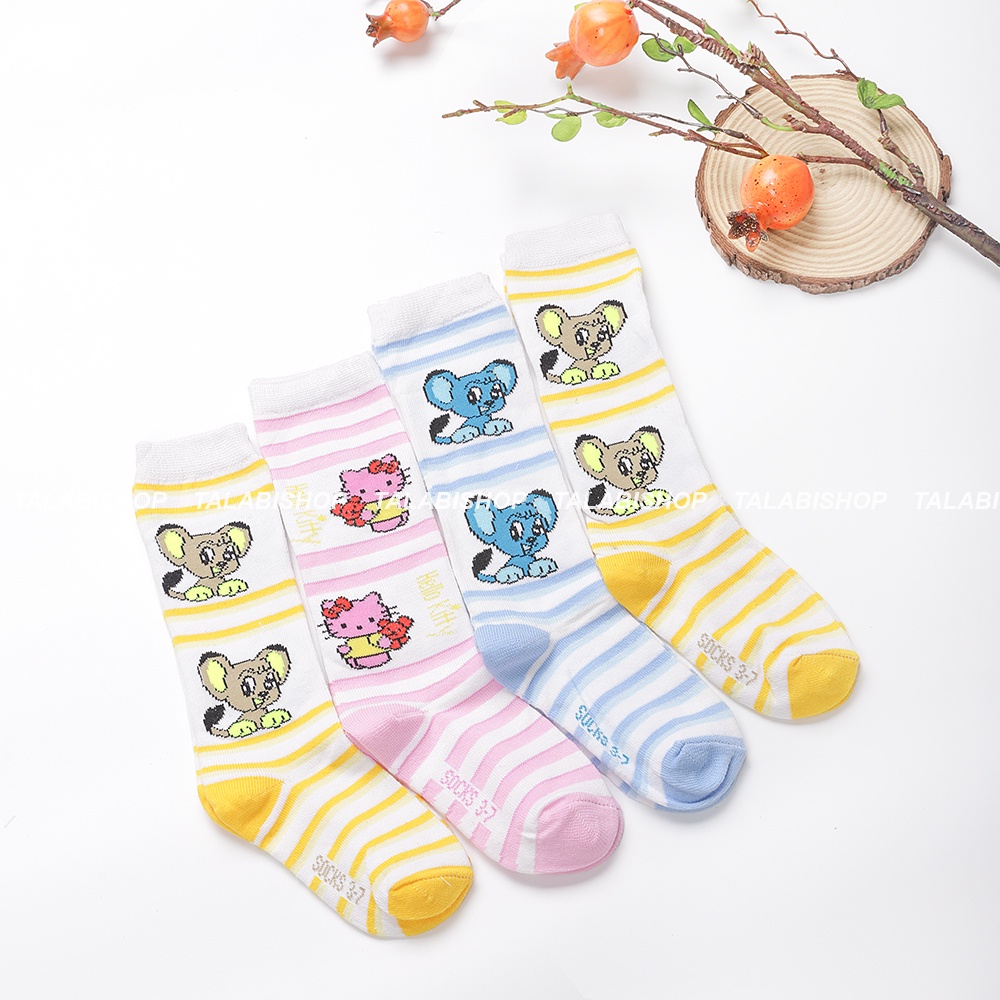 Tất chân cho bé vải Cotton cực xinh, ĐỦ ĐỘ TUỔI, Thoáng Chân, mềm mại giữ ấm, chống trơn trượt Talabishop