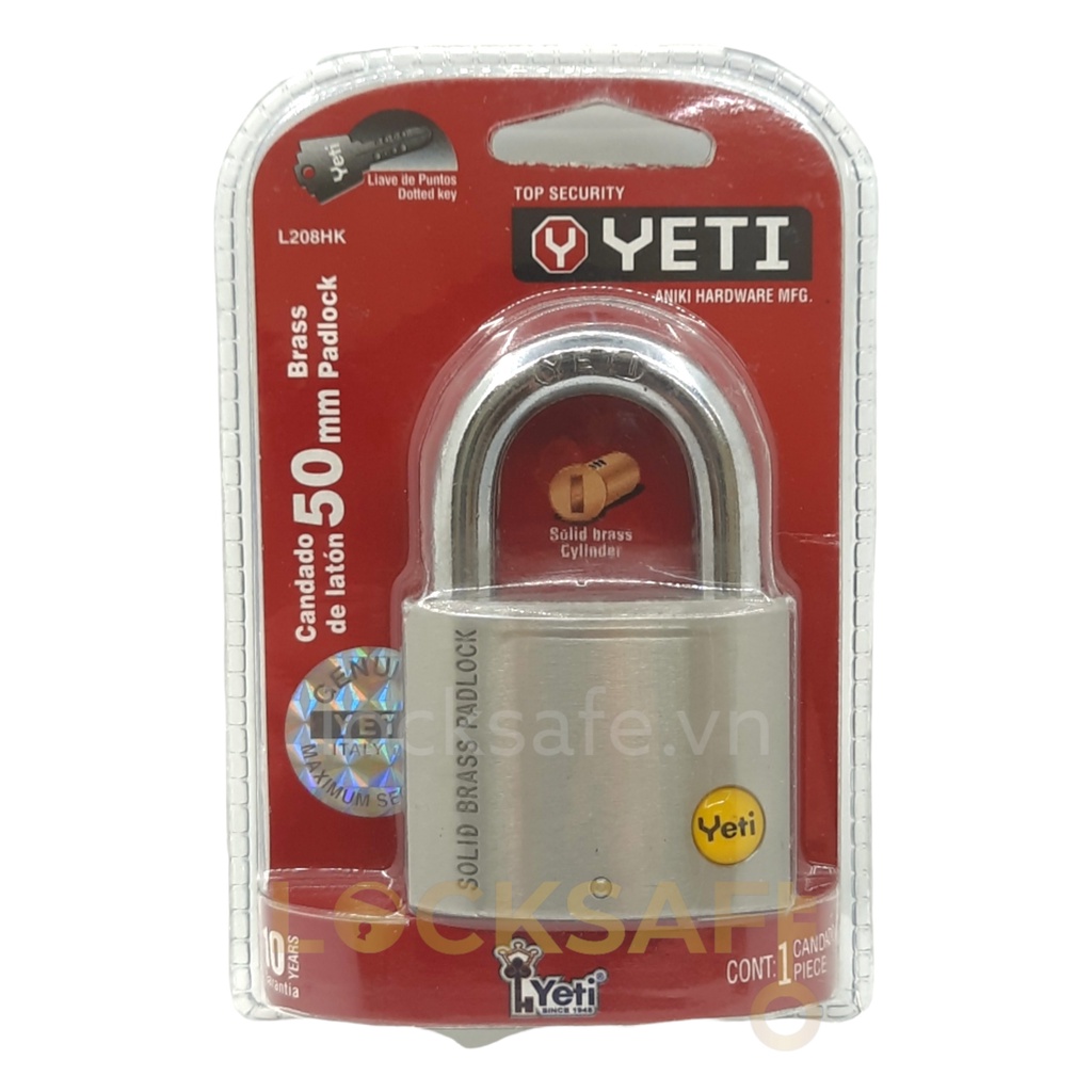 Ổ Khóa Cửa YETI Chống Cắt Inox ITALY Cao Cấp 50mm - 60mm