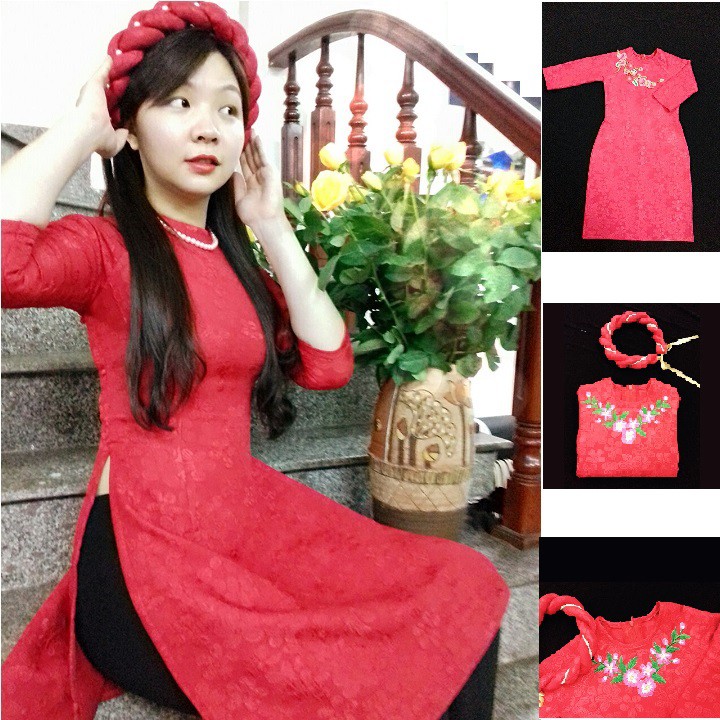 Mấn đội đầu người lớn (kết hợp mặc áo dài)
