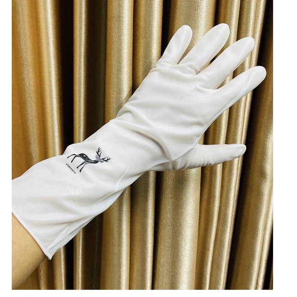 Bao Tay Rửa Chén Cao Su Hình Hươu Siêu Dai