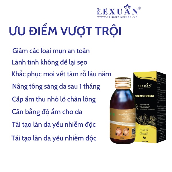 Sạch Mụn Thâm Lê Xuân Cosmetic 130ml Sạch Mụn Trứng Cá Mụn Ẩn Mụn Đầu Đen Tinh chất ngừa mụn Lê Xuân hiệu quả sau 2 tuần
