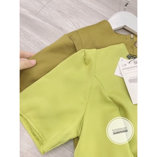Đầm ly eo cúc dừa cổ tròn 2 màu nâu,xanh cốm