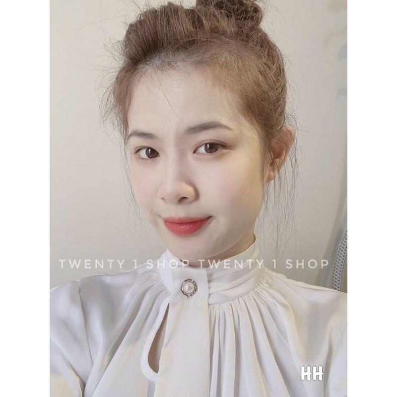 ÁO SƠ MI TRẮNG DÀI TAY NỮ CHẤT LỤA CỔ TÀU GIỌT LỆ CỰC HOT  SM08