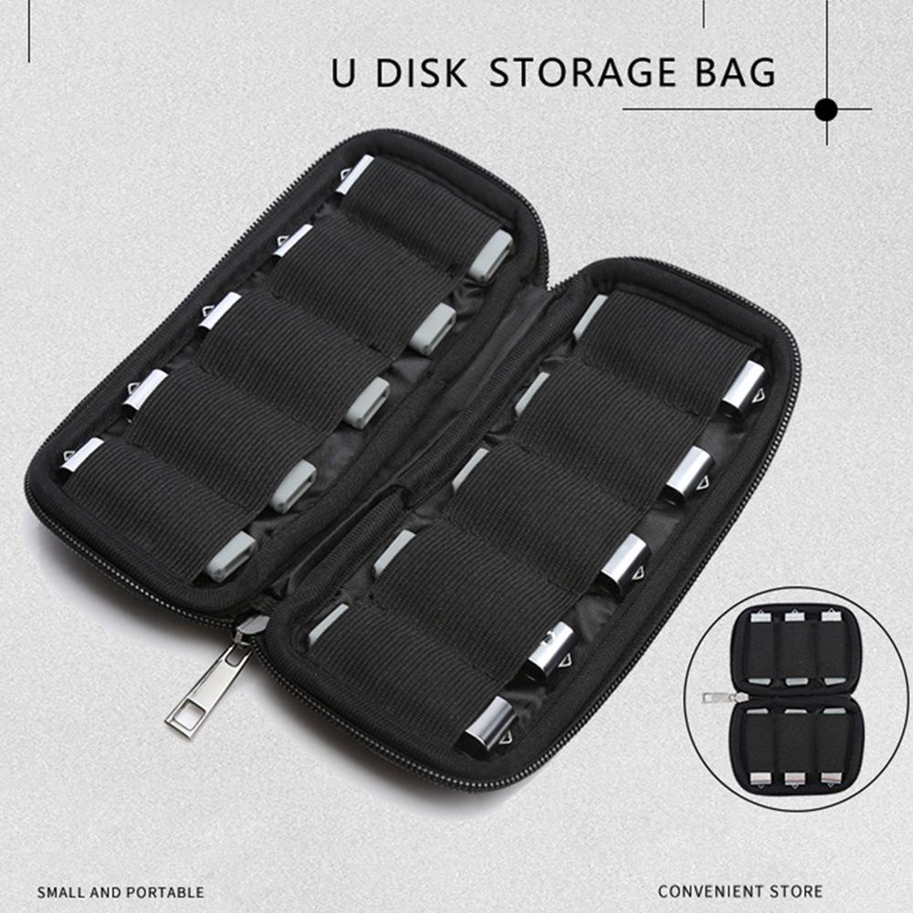 HARRIETT Hộp Đựng Ổ Đĩa Flash USB Bằng Cao Su Tổng Hợp Chống Bụi Chống Sốc Có Khóa Kéo Ốp