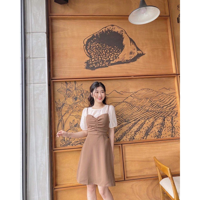 Váy yếm phối tơ