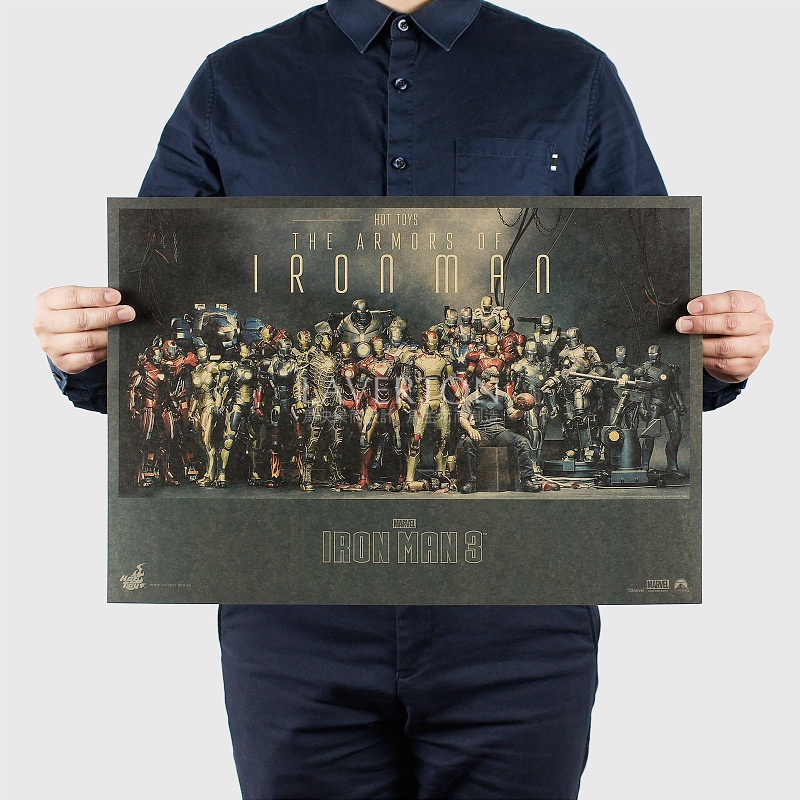 Tấm poster hình nhân vật người sắt 51x36cm dùng để trang trí nội thất