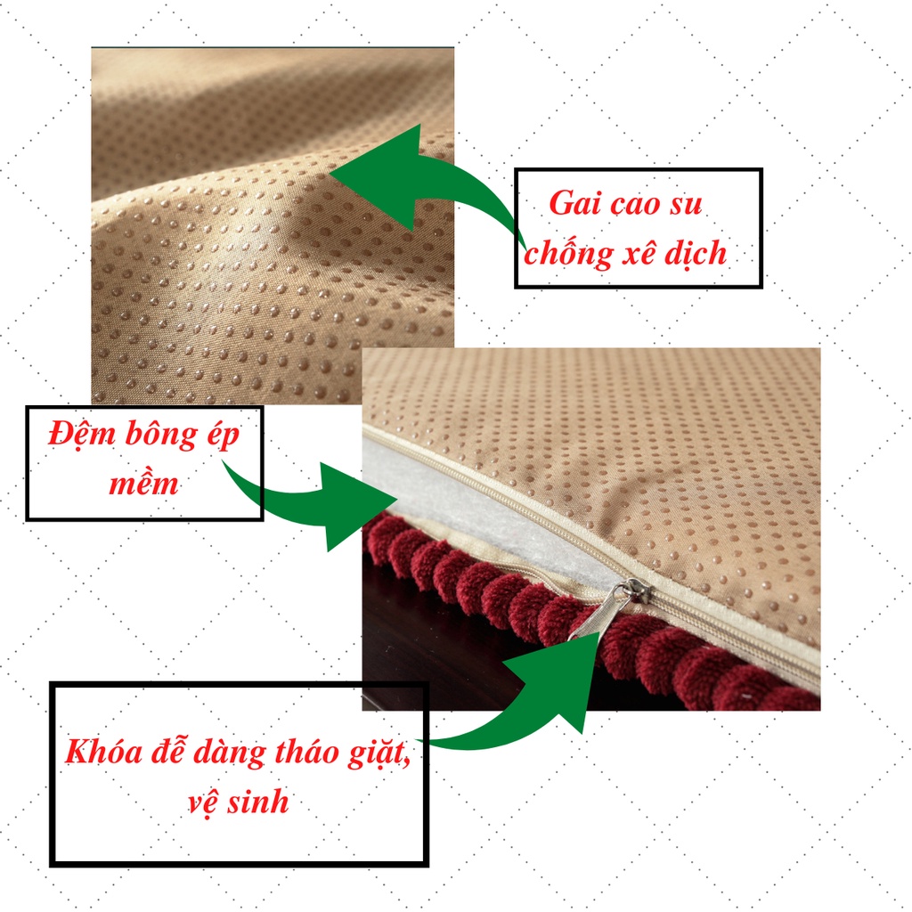 Bộ thảm trải ghế tây âu đệm ghế sofa lót ghế gỗ sang trọng kích thước M7/M8/2m/2m2