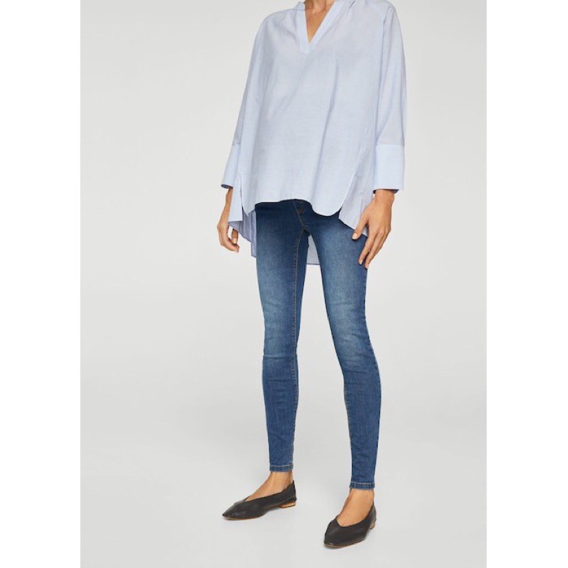 Quần Jeans Mango Auth size M cho mẹ bầu