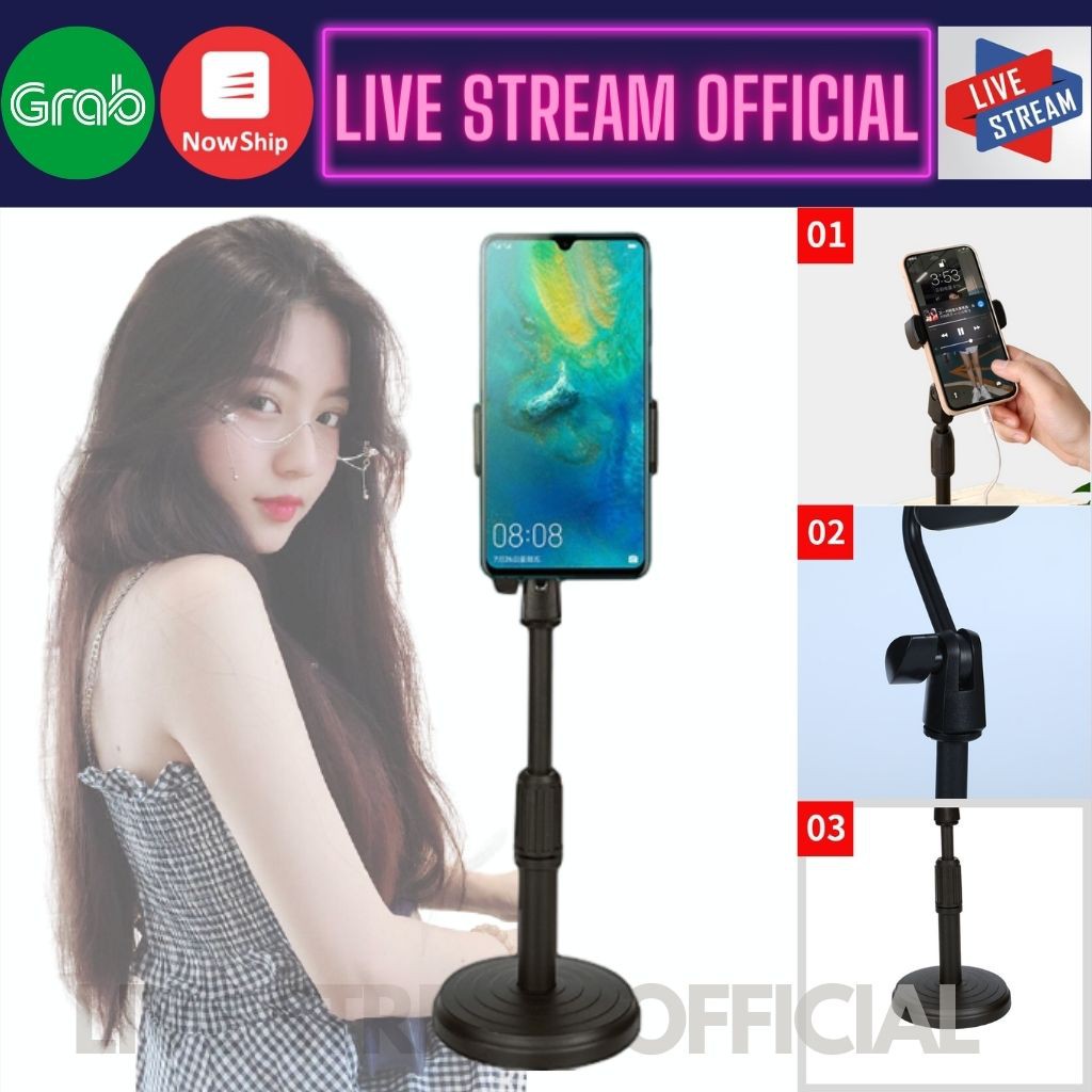 Giá đỡ điện thoại livestream để bàn xoay 360 điều chỉnh độ cao kẹp giữ chắc chắn chống rung lắc - Live Stream Official | BigBuy360 - bigbuy360.vn