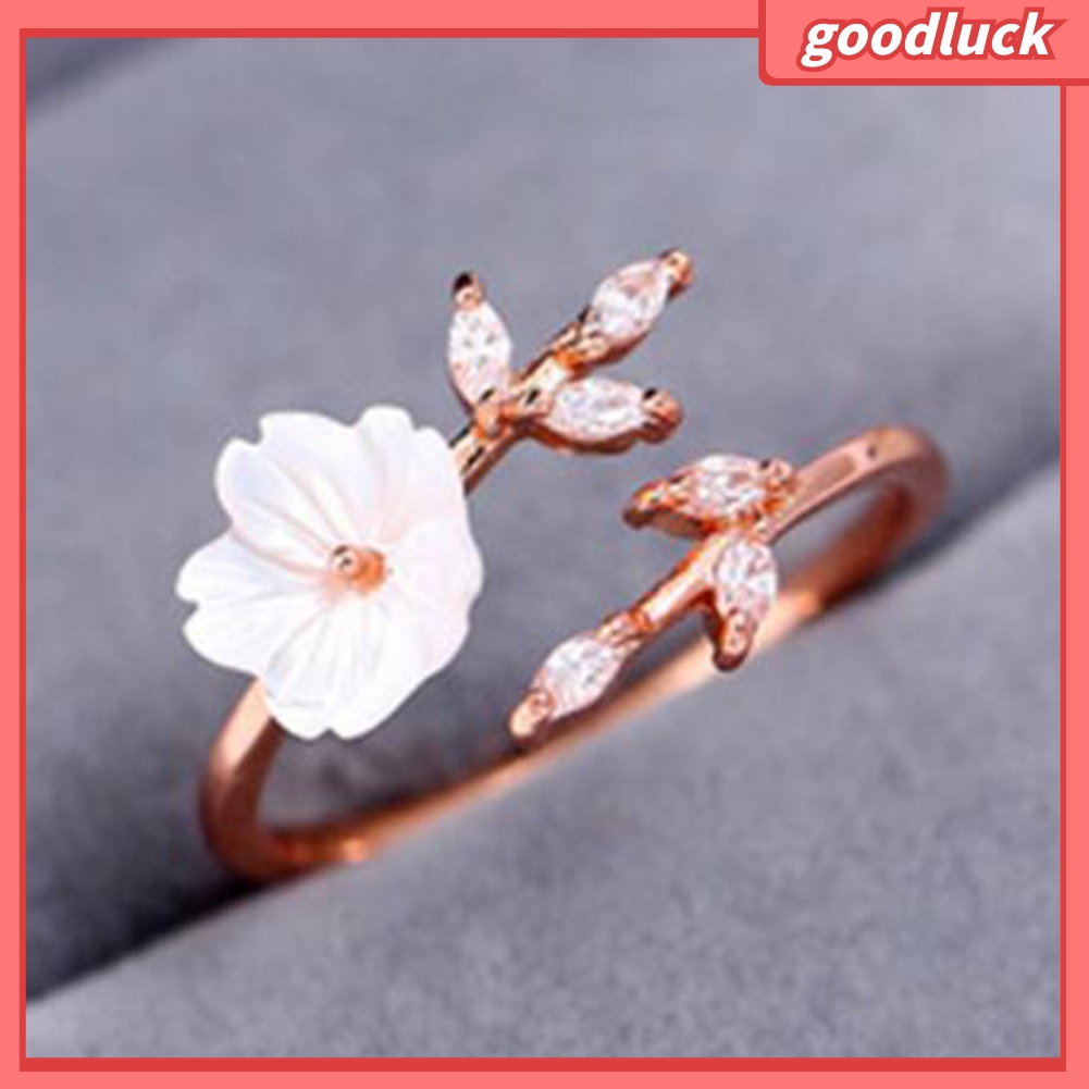 Nhẫn Hở Chất Liệu Hợp Kim Hình Hoa Đính Đá Xinh Xắn
