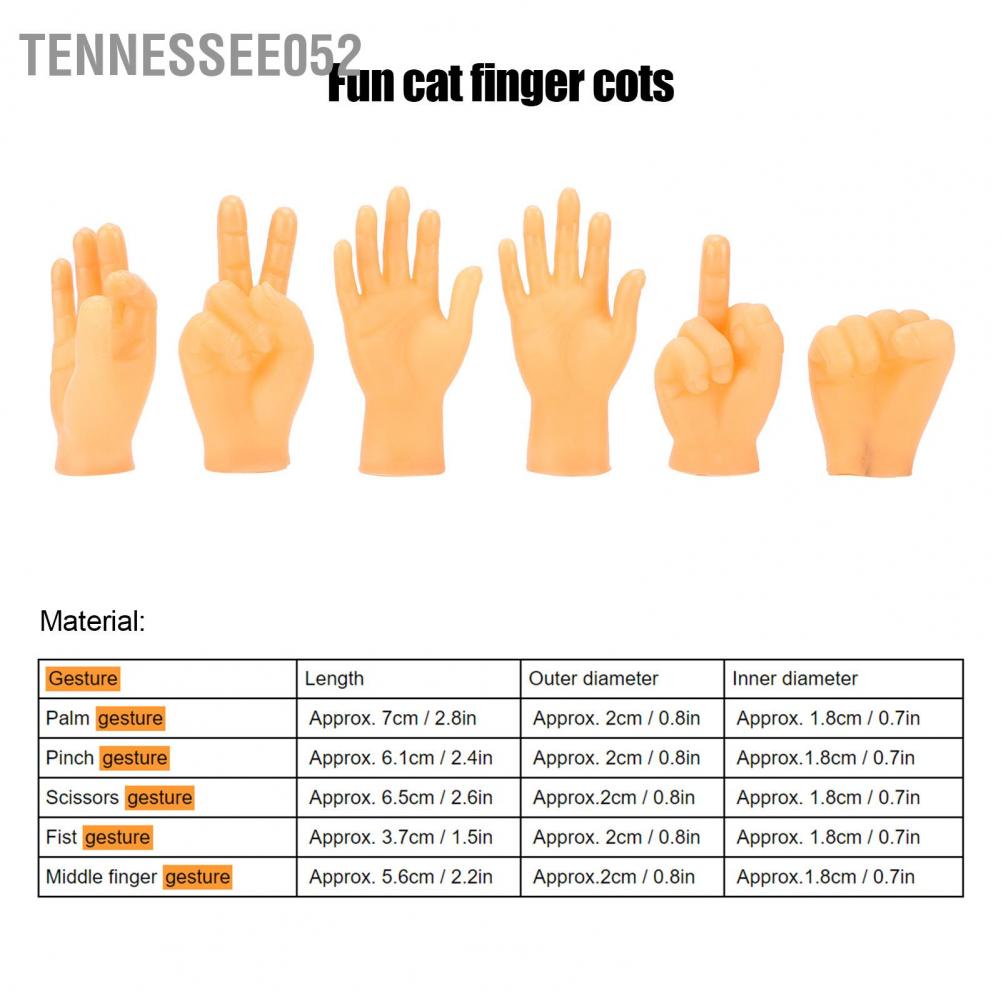 Hàng Sẵn Bộ 6 Đồ chơi hình bàn tay mini đeo ngón tay vui nhộn dùng mát xa cho mèo【Tennessee052】