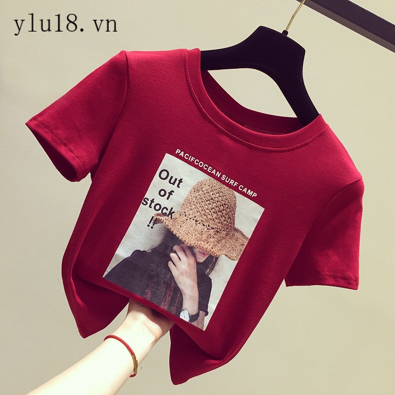 Áo Thun Ngắn Tay Dáng Ôm In Hình Máy Đan Chéo Sau Lưng Phong Cách Hàn Quốc Thời Trang 2022 Cho Nữ