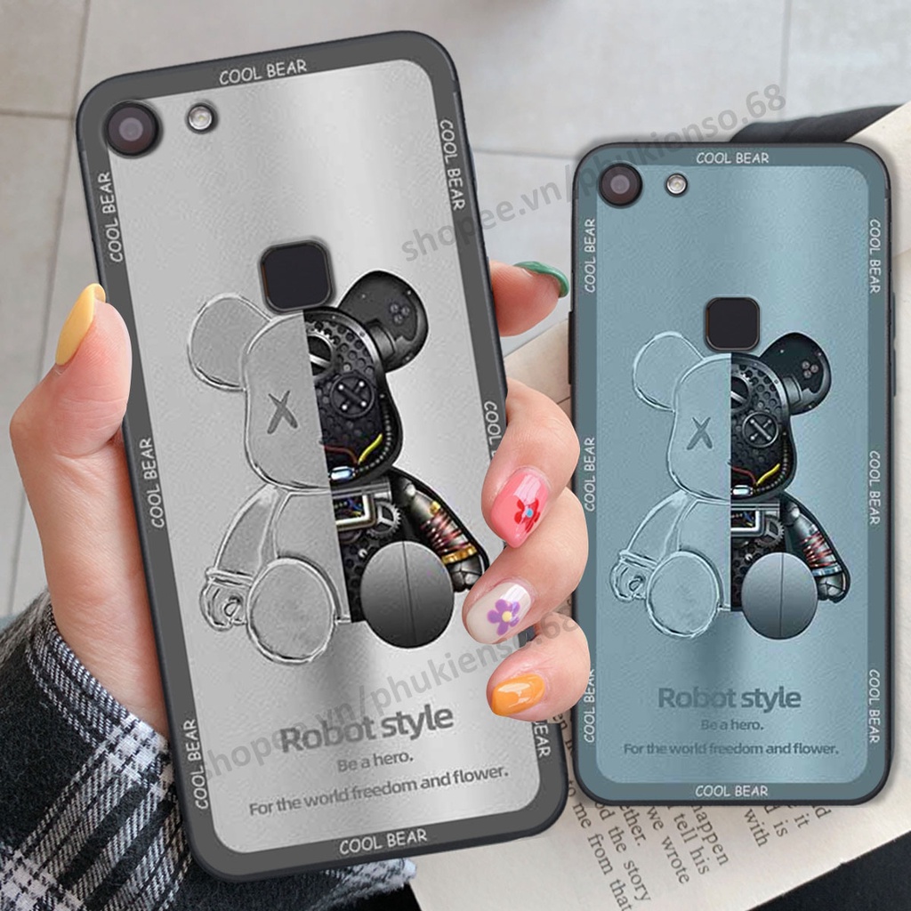 Ốp lưng điện thoại Vivo V7 / V7 Plus / V7+ in hình gấu bear, kaws, doremon thời trang, ốp lưng cao cấp chất lượng