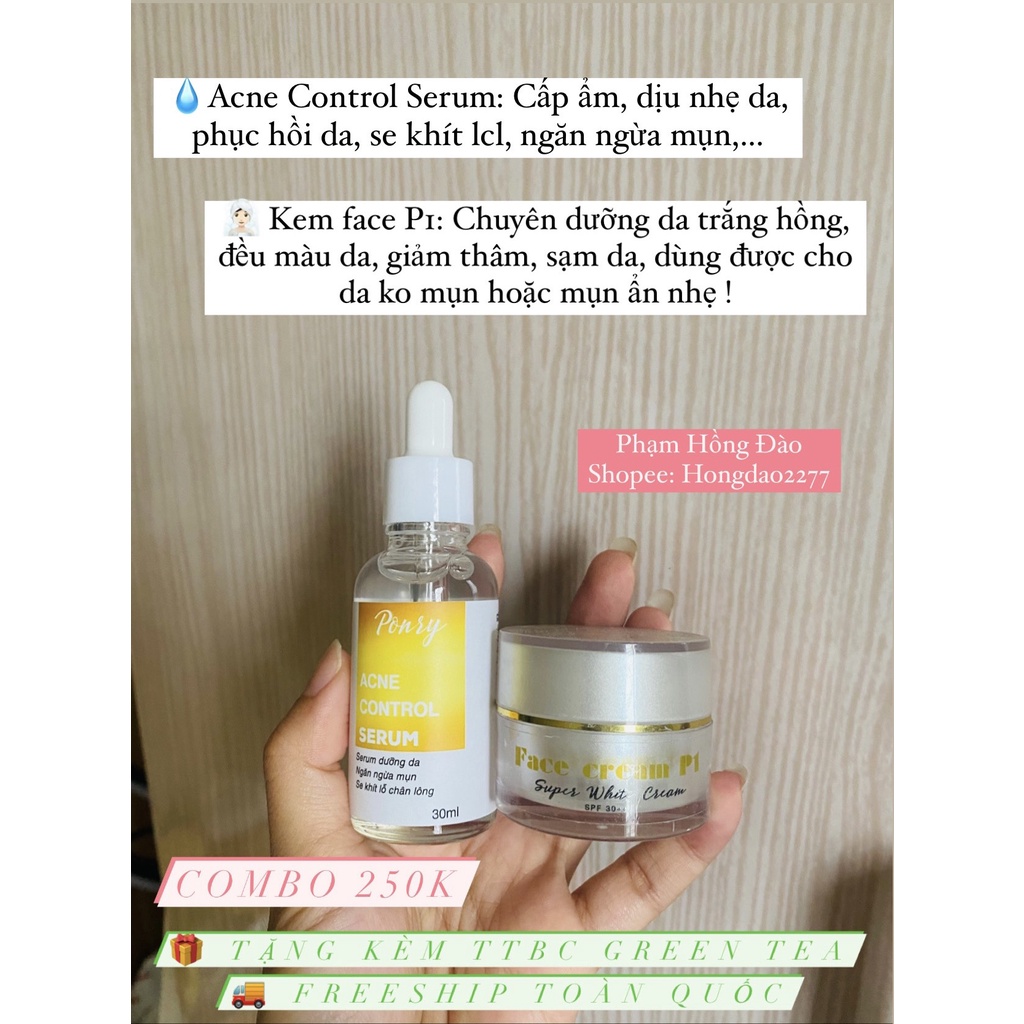 COMBO SRM ĐÔNG Y + SERUM + KEM FACE P1 PONRY