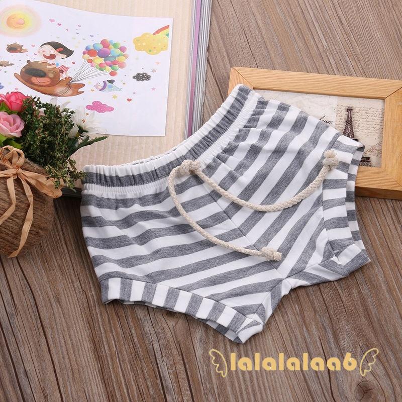 Quần Short Vải Cotton Phối Hoạ Tiết Kẻ Sọc Cho Bé