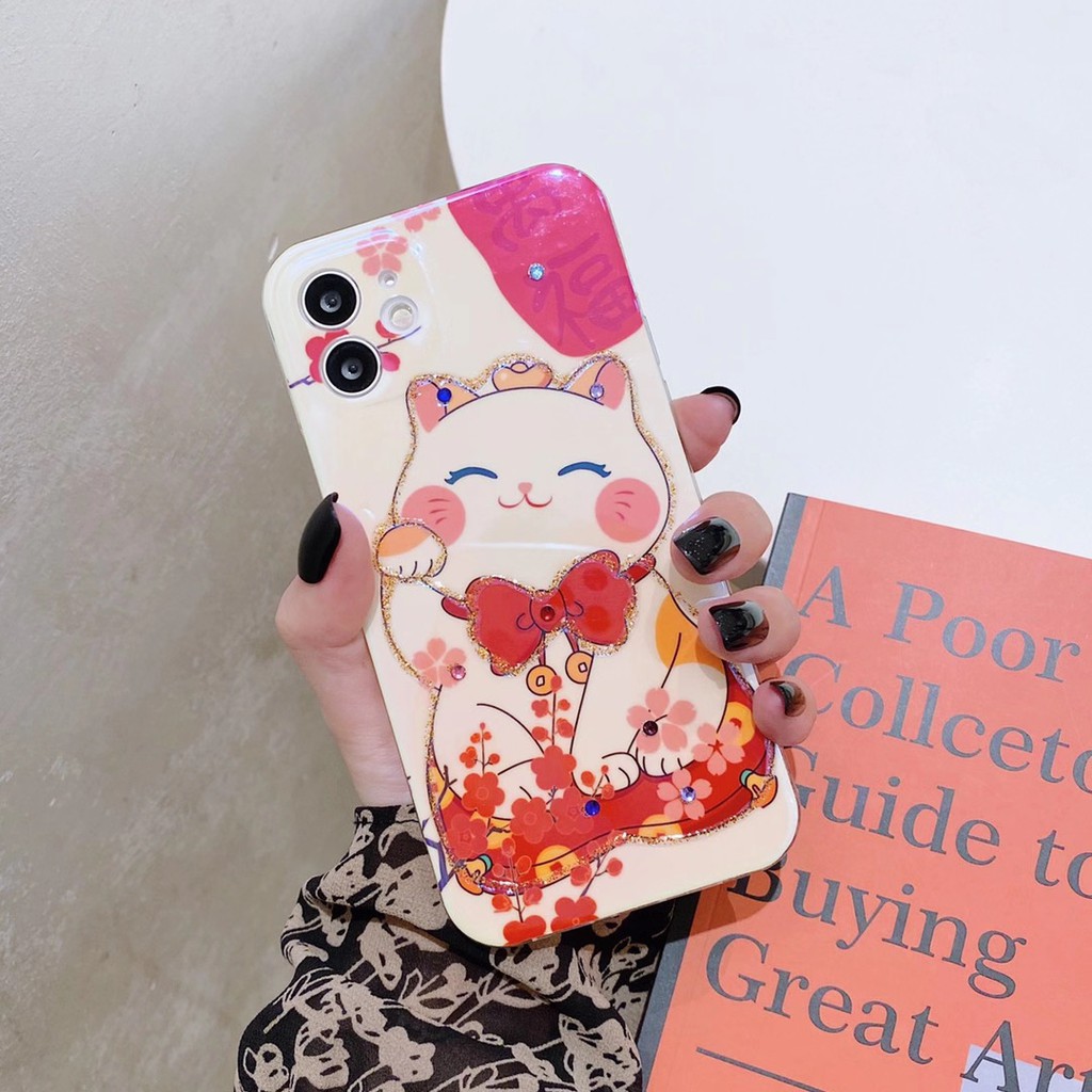 Ốp Điện Thoại Hình Mèo May Mắn Cho Iphone 12 11 Pro Max Xr Xmax Se2 | BigBuy360 - bigbuy360.vn