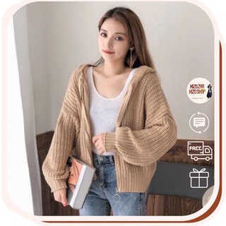 Áo khoác len nữ mùa đông hàng Quảng Châu tay dài có mũ phong cách Hàn Quốc 0620 Kizoshop