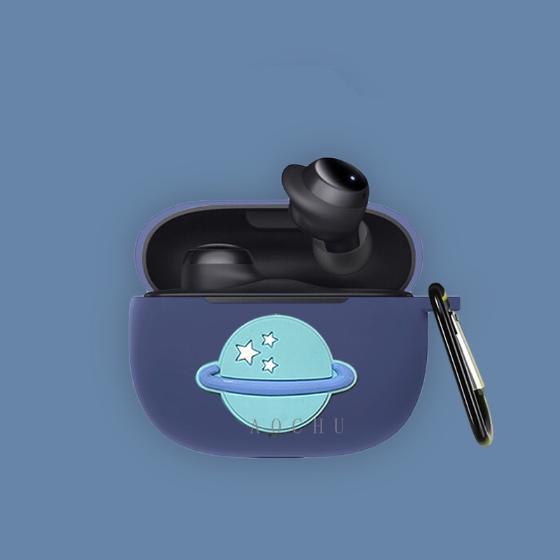 Ốp Hộp Đựng Tai Nghe Nhét Tai Silicon Có Móc Khóa Cho Xiaomi Redmi Buds 3 lite