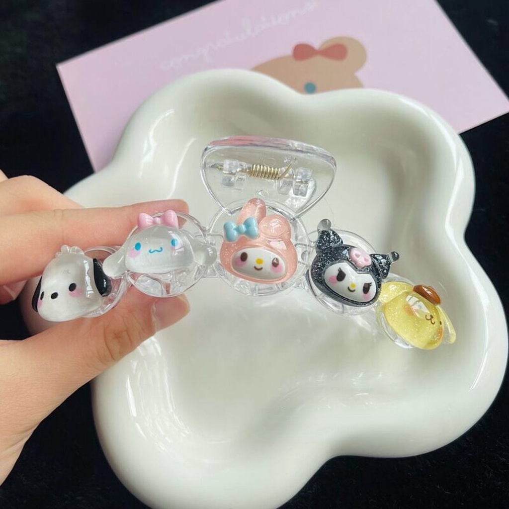 Kẹp Tóc Bằng Acrylic Hình Cá Mập Hoạt Hình Dễ Thương Phong Cách Hàn Quốc