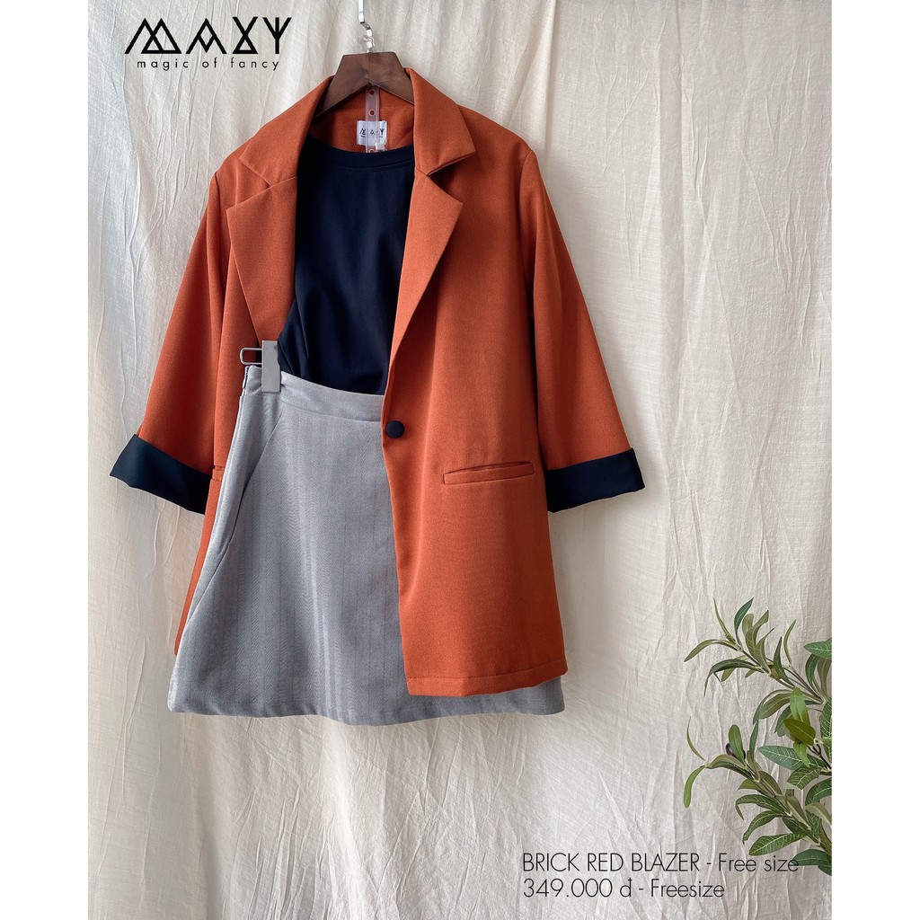 Áo khoác blazer phong cách Hàn Quốc brick red blazer Maxy Workshop | BigBuy360 - bigbuy360.vn