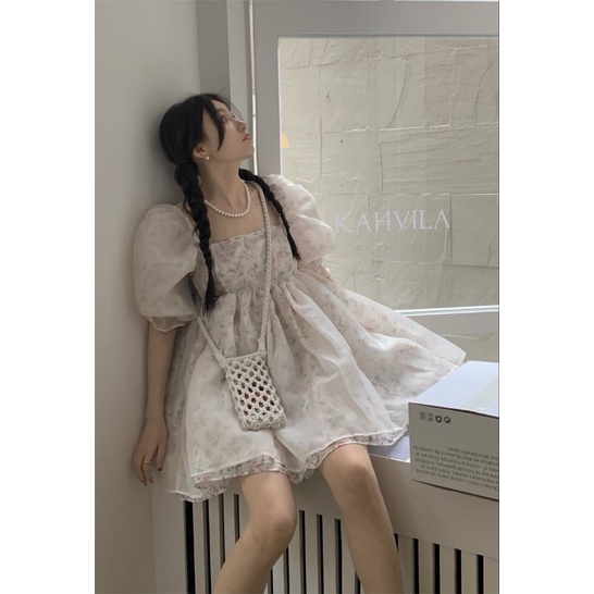 ĐẦM BABYDOLL VOAN HOA XÒE CHUẨN FORM 2 KIỂU